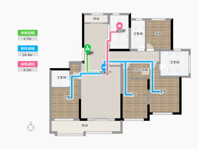 山东省-济南市-高新绿城玉蘭花园-148.00-户型库-动静线