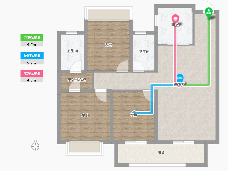 江苏省-宿迁市-华鸿珑璟园-99.20-户型库-动静线