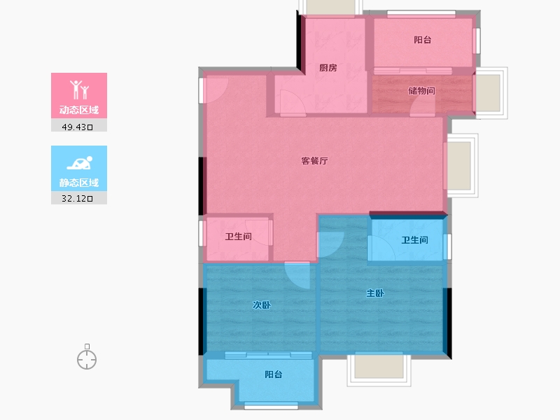 福建省-福州市-福州碧桂园铂玥府-73.20-户型库-动静分区