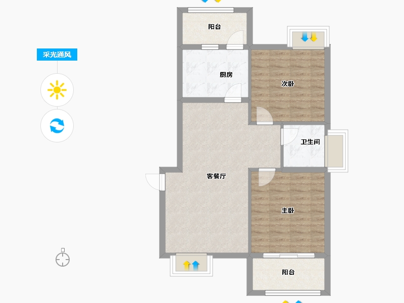 海南省-陵水黎族自治县-一品清水湾-74.44-户型库-采光通风