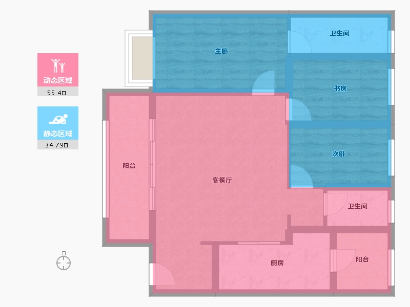 云南省-昆明市-中海寰宇天下-79.58-户型库-动静分区