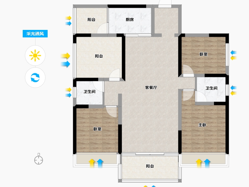 广西壮族自治区-来宾市-武宣滨江华庭-113.80-户型库-采光通风