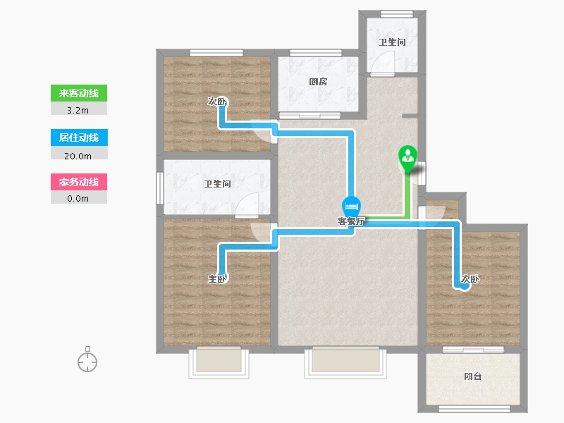 山东省-济宁市-九巨龙青年城3期·华锦苑-97.96-户型库-动静线