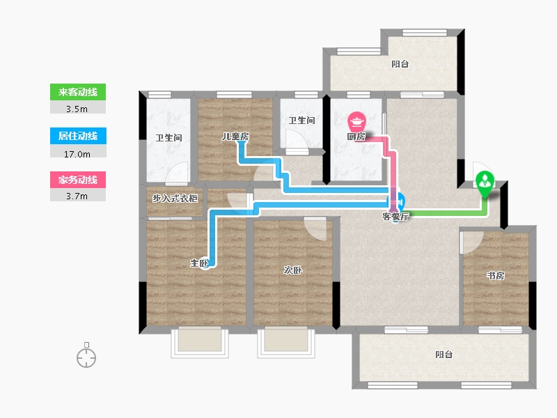 湖南省-株洲市-绿地21城三期-104.49-户型库-动静线