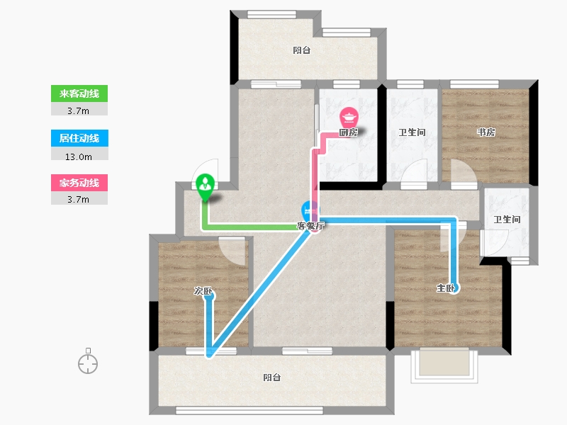 湖南省-株洲市-绿地21城三期-88.22-户型库-动静线