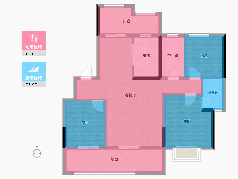 湖南省-株洲市-绿地21城三期-88.22-户型库-动静分区