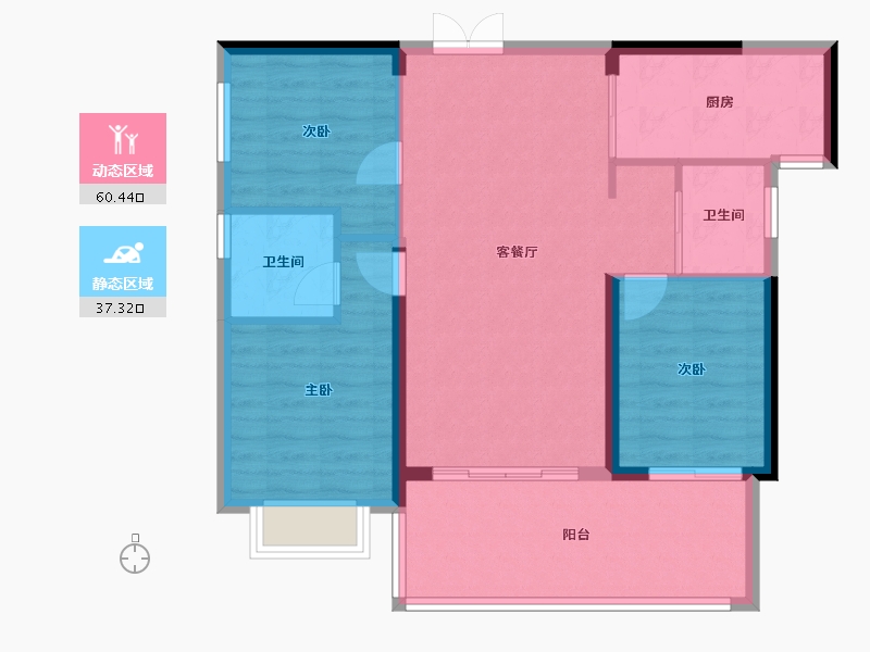 湖南省-邵阳市-邵阳湾田·望江府-88.90-户型库-动静分区