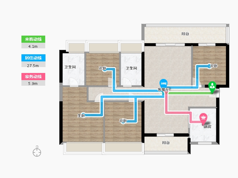 广东省-广州市-广州融创文旅城-B4区-112.00-户型库-动静线