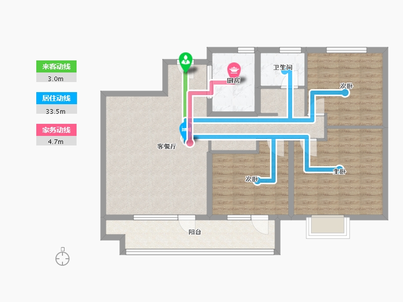 山东省-济宁市-涌泰澜湾-91.93-户型库-动静线