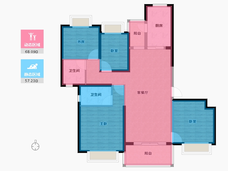 山西省-大同市-汕尾恒大悦珑湾-112.37-户型库-动静分区