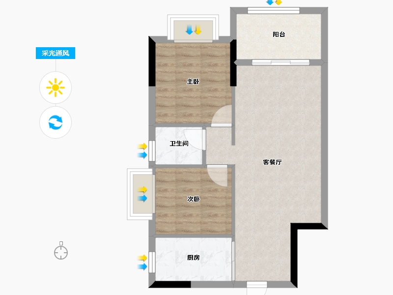 广东省-河源市-维景南城花园-57.19-户型库-采光通风