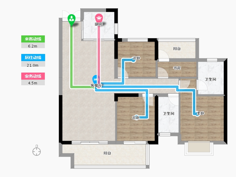 湖南省-邵阳市-邵阳湾田·望江府-96.54-户型库-动静线