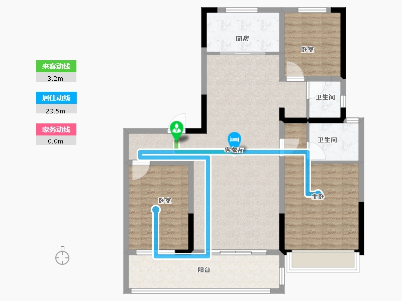 河南省-濮阳市-南乐陶然居-106.40-户型库-动静线