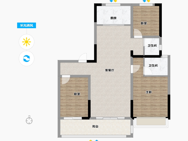 河南省-濮阳市-南乐陶然居-106.40-户型库-采光通风