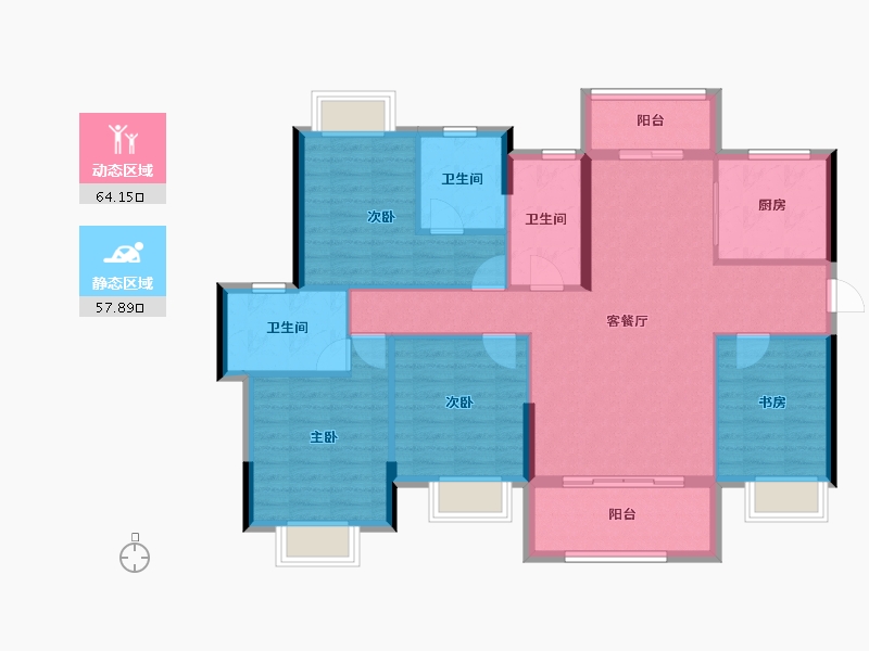 广东省-河源市-维景南城花园-110.23-户型库-动静分区