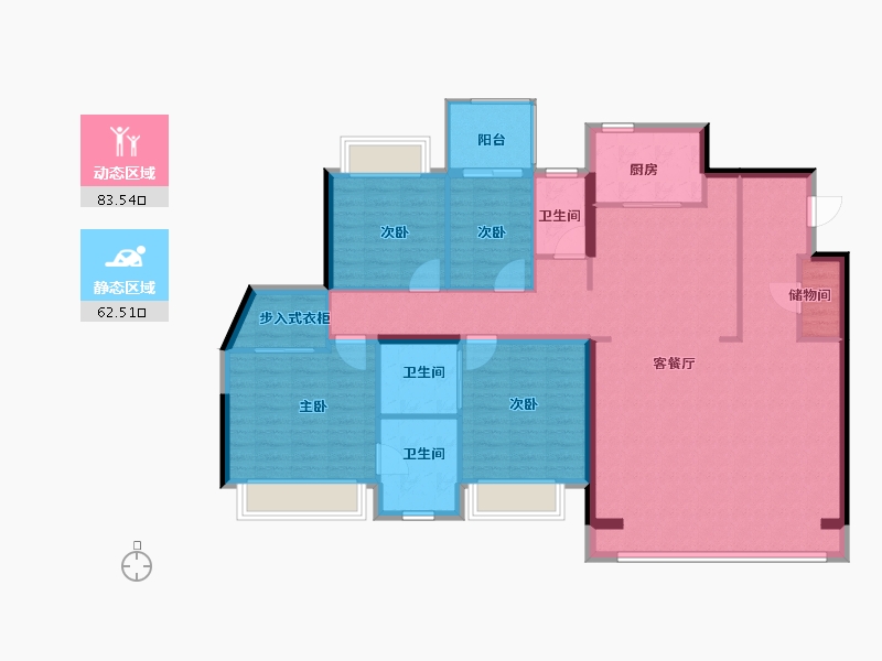 广东省-汕头市-海璟天翡-132.80-户型库-动静分区