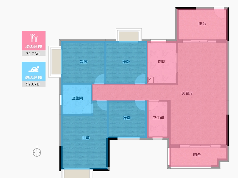 湖南省-郴州市-皇廷凤凰城-112.55-户型库-动静分区