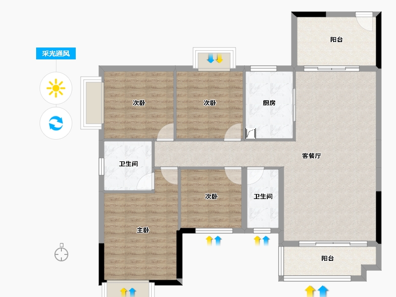 湖南省-郴州市-皇廷凤凰城-112.55-户型库-采光通风