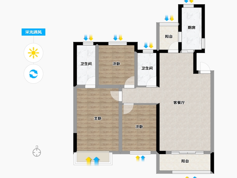 贵州省-遵义市-遵义国际商贸城商城雅苑-87.99-户型库-采光通风