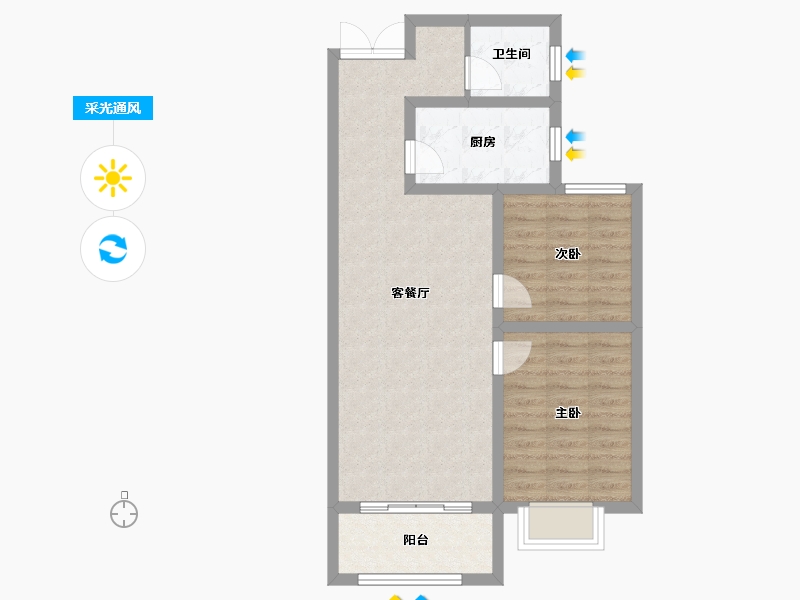 河南省-平顶山市-臻悦府-66.41-户型库-采光通风