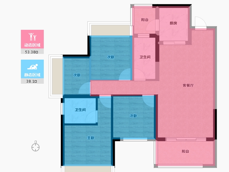 广西壮族自治区-贵港市-贵港雅庭-80.93-户型库-动静分区