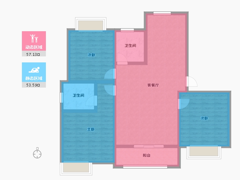 海南省-万宁市-香江温泉人家-99.16-户型库-动静分区