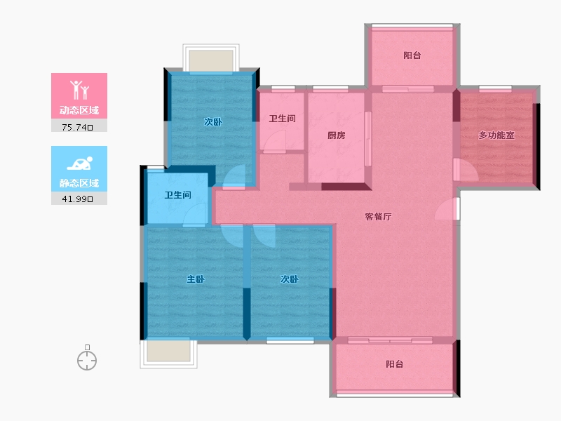 湖南省-邵阳市-江院城市森林-104.96-户型库-动静分区