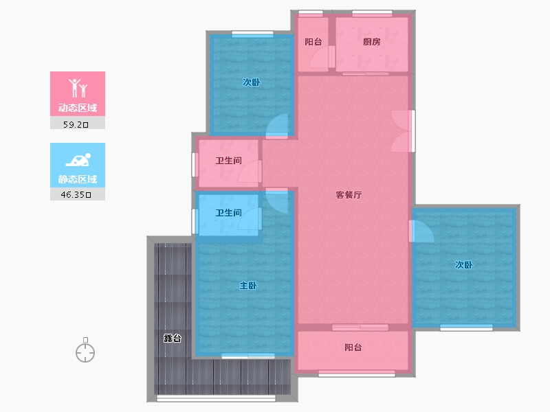 河南省-濮阳市-龙泰·玺园-106.33-户型库-动静分区