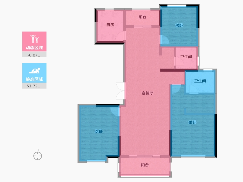 山东省-济南市-中铁逸都国际阅山-109.96-户型库-动静分区