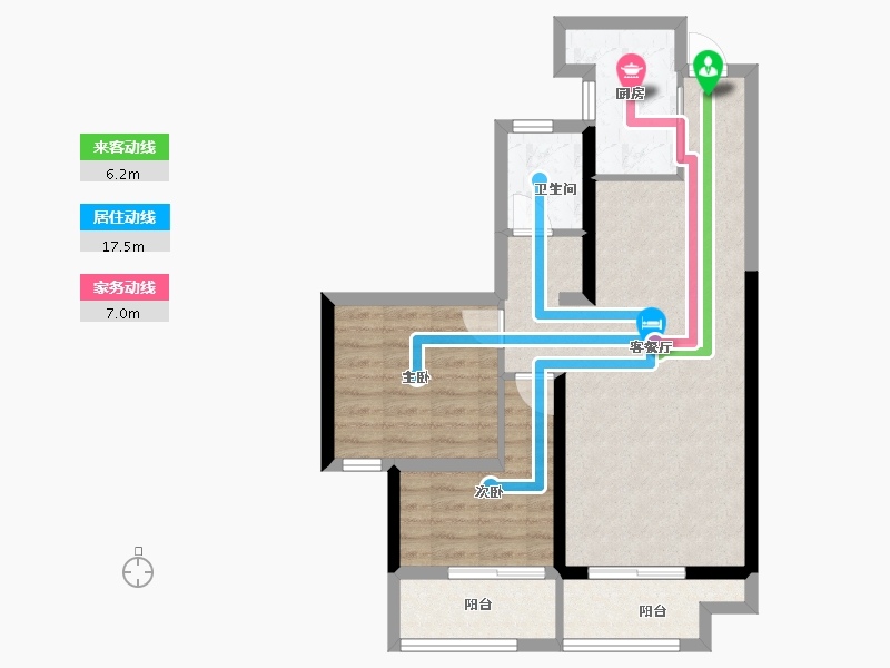 福建省-福州市-中铁城江督府-70.40-户型库-动静线