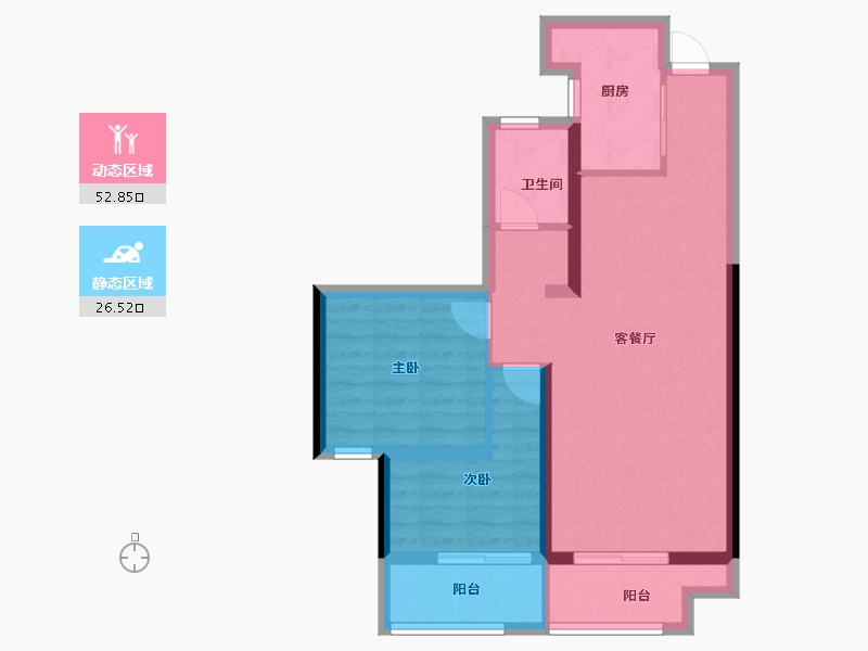 福建省-福州市-中铁城江督府-70.40-户型库-动静分区