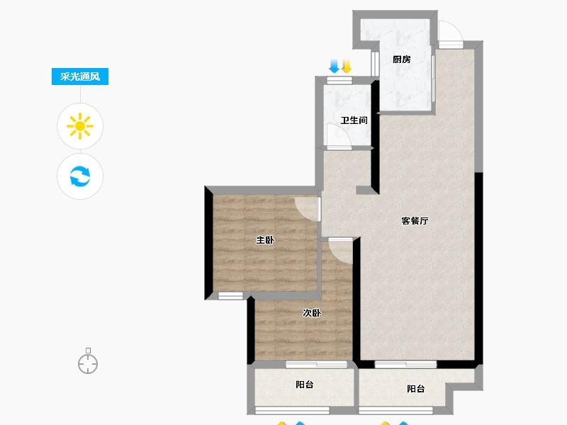 福建省-福州市-中铁城江督府-70.40-户型库-采光通风