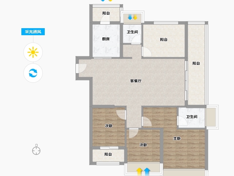 安徽省-滁州市-远东苏滁壹号-103.21-户型库-采光通风