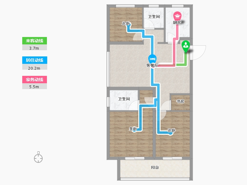 江苏省-徐州市-银城致享城-88.00-户型库-动静线