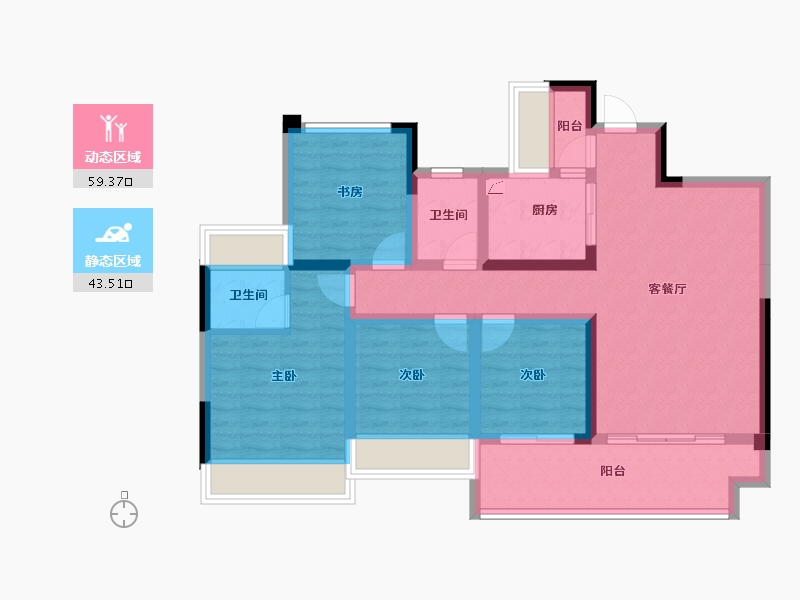 云南省-昭通市-红星国际-90.32-户型库-动静分区