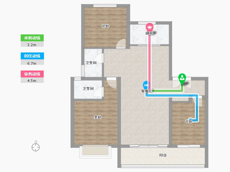 河南省-濮阳市-崛起翎云府-95.04-户型库-动静线