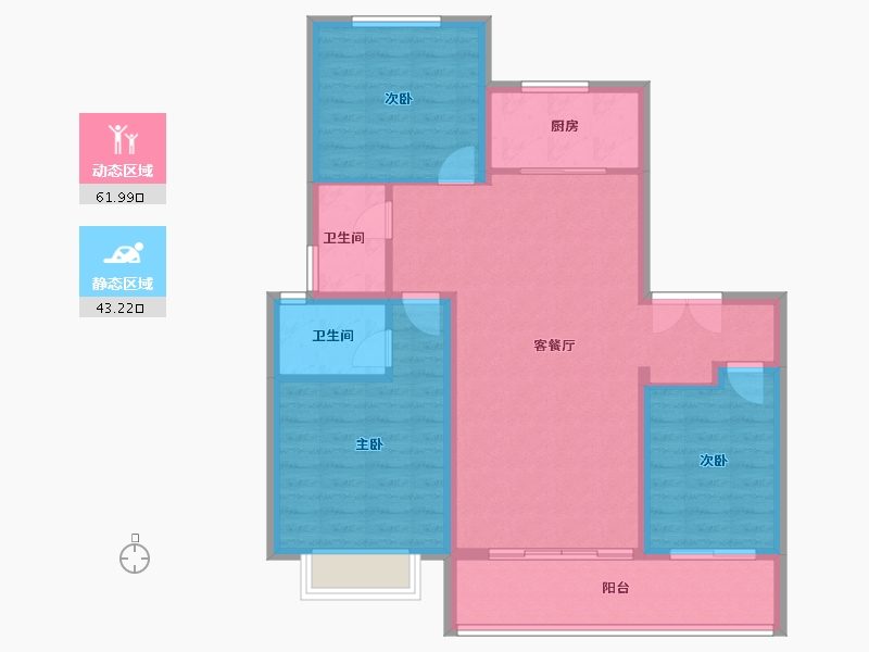 河南省-濮阳市-崛起翎云府-95.04-户型库-动静分区