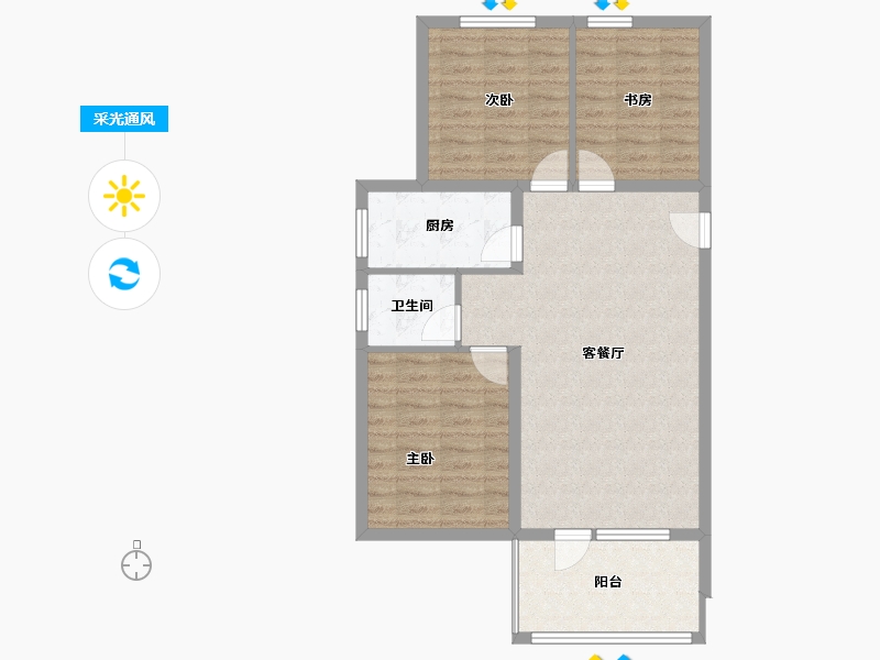 河北省-廊坊市-荣盛霸州新城-79.37-户型库-采光通风