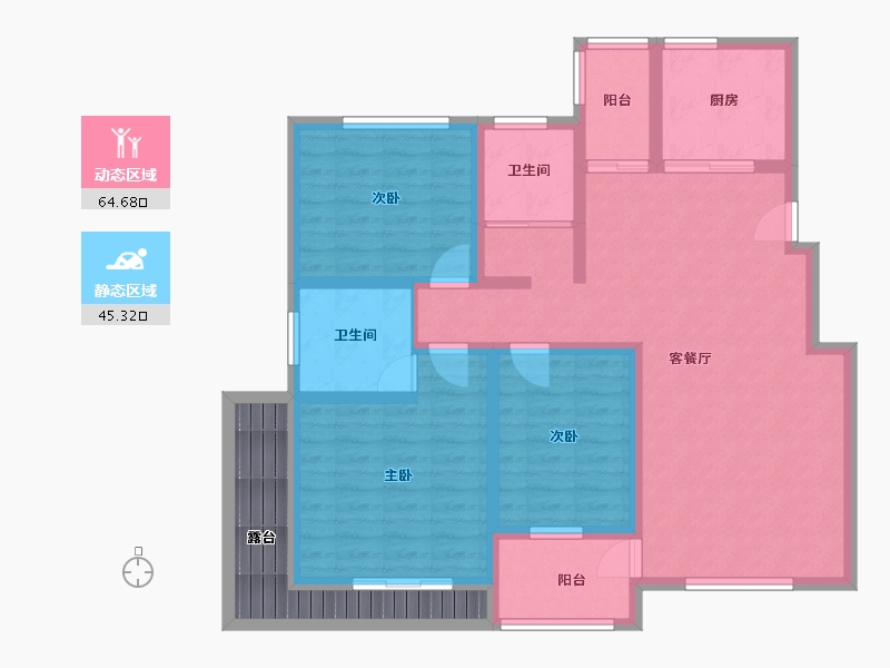 河南省-濮阳市-龙泰·玺园-105.05-户型库-动静分区