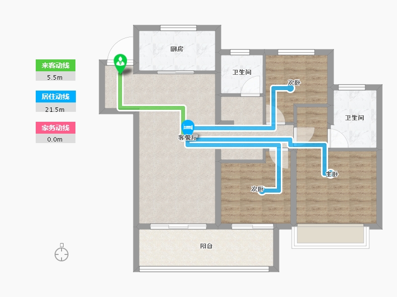 江苏省-徐州市-银城致享城-86.40-户型库-动静线