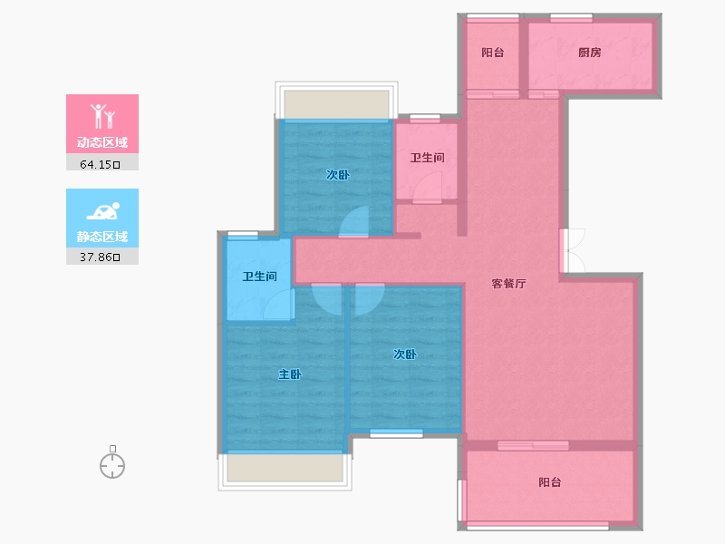 湖北省-咸宁市-公园里学府-91.68-户型库-动静分区