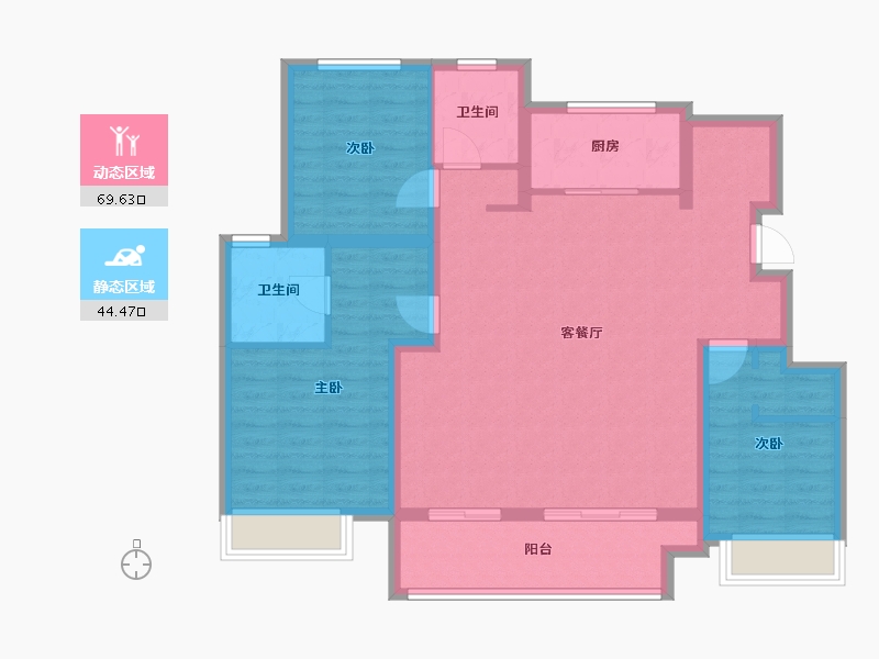 江苏省-徐州市-银城致享城-102.40-户型库-动静分区