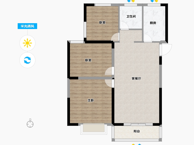 河南省-濮阳市-中力•中央新城-94.27-户型库-采光通风