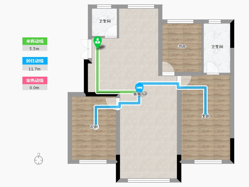 辽宁省-抚顺市-电建地产海赋外滩-87.28-户型库-动静线