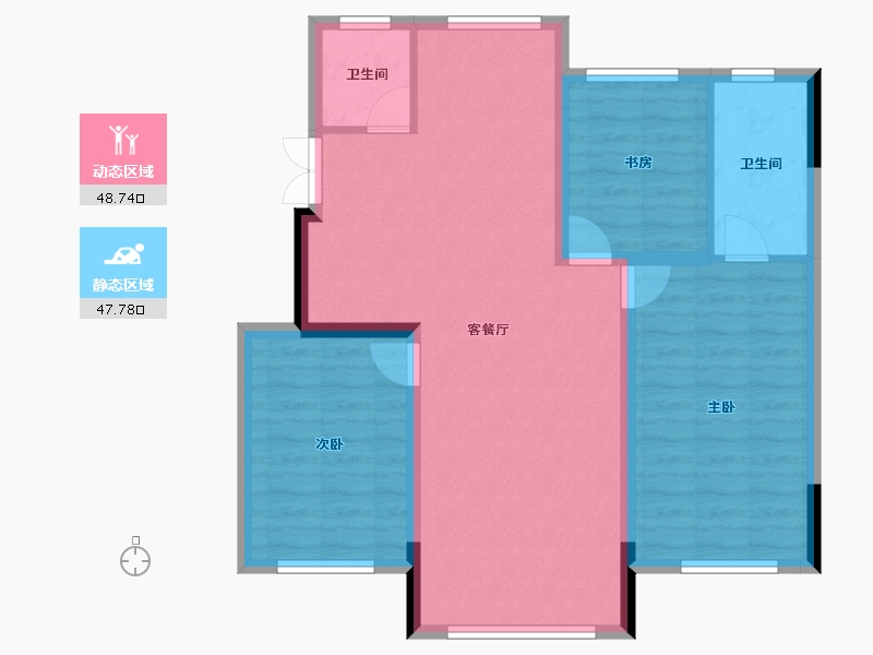 辽宁省-抚顺市-电建地产海赋外滩-87.28-户型库-动静分区