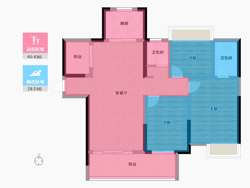 湖南省-郴州市-润和中央公园-88.91-户型库-动静分区