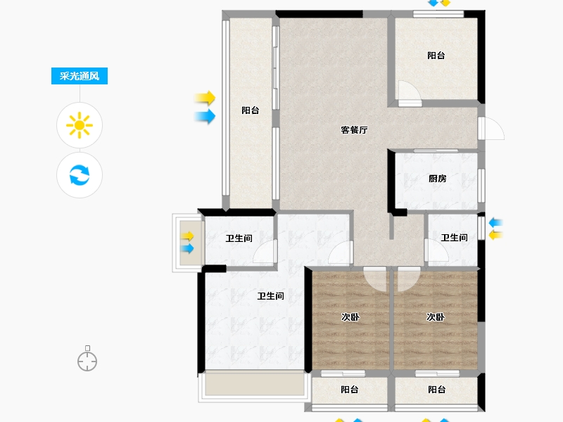 安徽省-滁州市-远东苏滁壹号-101.61-户型库-采光通风