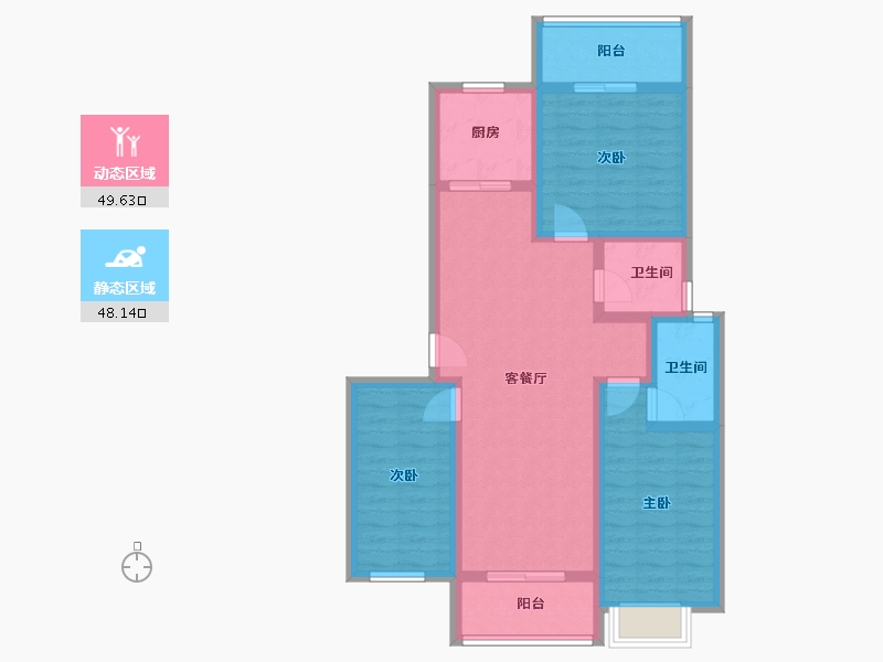 河南省-濮阳市-龙泰·玺园-86.15-户型库-动静分区