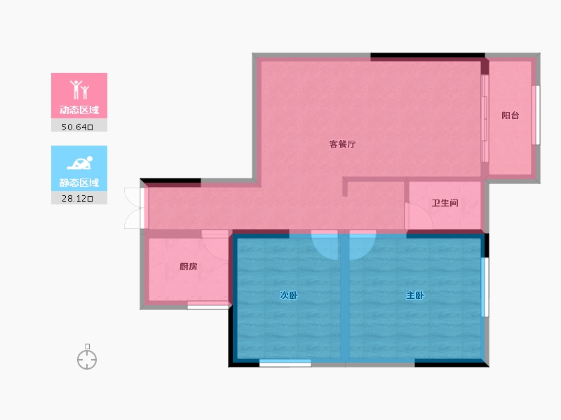 湖南省-郴州市-智通江天-70.03-户型库-动静分区