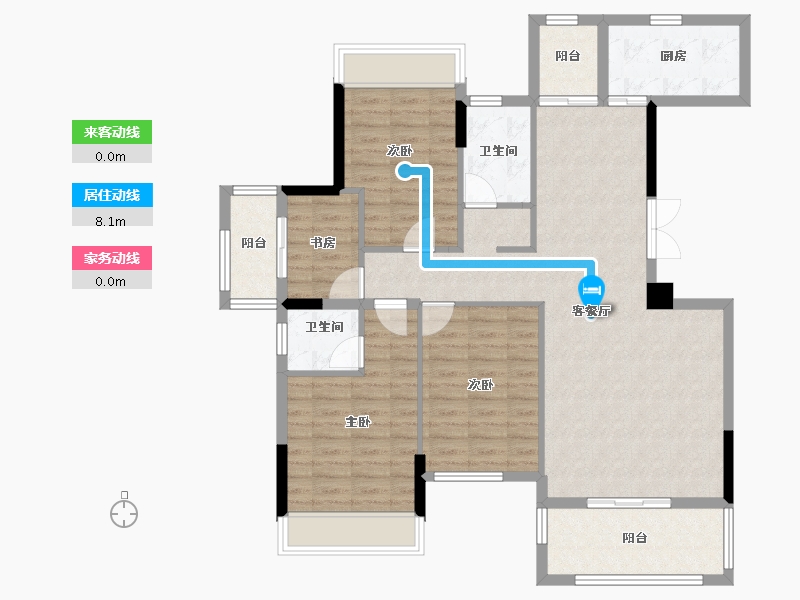 湖北省-咸宁市-公园里学府-108.00-户型库-动静线